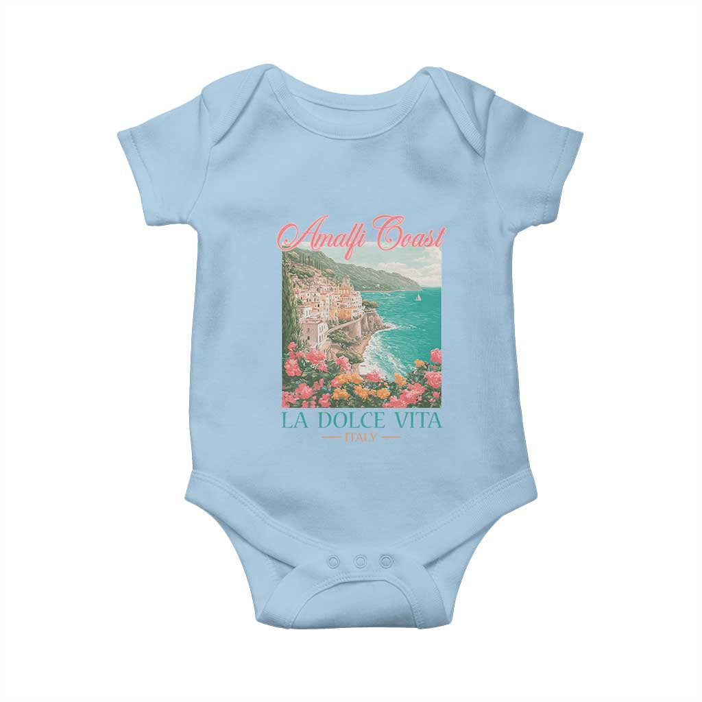 Amalfi Coast Italy Travel Trip Baby Onesie La Dolce Vita Mediterranean Sea TS11 Light Blue Print Your Wear