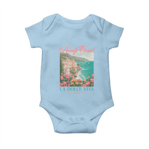Amalfi Coast Italy Travel Trip Baby Onesie La Dolce Vita Mediterranean Sea TS11 Light Blue Print Your Wear