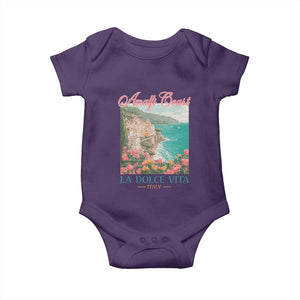 Amalfi Coast Italy Travel Trip Baby Onesie La Dolce Vita Mediterranean Sea TS11 Purple Print Your Wear