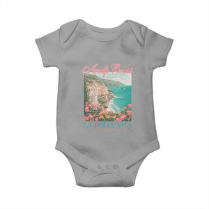 Amalfi Coast Italy Travel Trip Baby Onesie La Dolce Vita Mediterranean Sea TS11 Sport Gray Print Your Wear