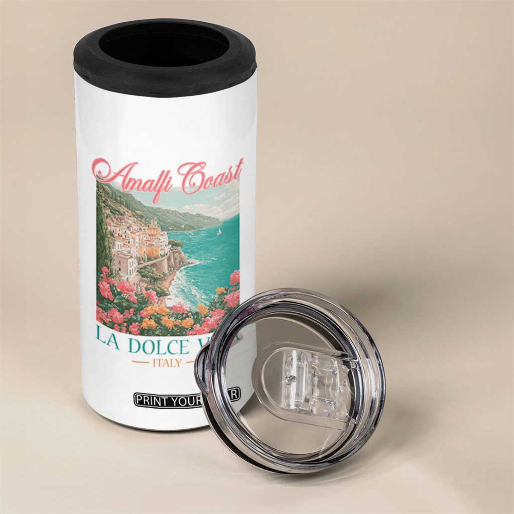 Amalfi Coast Italy Travel Trip 4 in 1 Can Cooler Tumbler La Dolce Vita Mediterranean Sea TS11 Print Your Wear