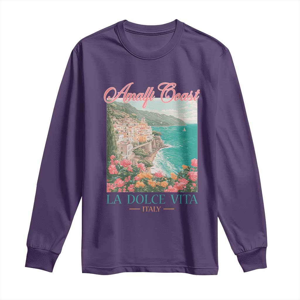 Amalfi Coast Italy Travel Trip Long Sleeve Shirt La Dolce Vita Mediterranean Sea TS11 Purple Print Your Wear