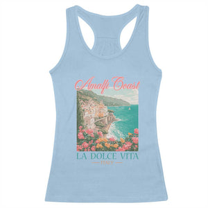 Amalfi Coast Italy Travel Trip Racerback Tank Top La Dolce Vita Mediterranean Sea TS11 Light Blue Print Your Wear