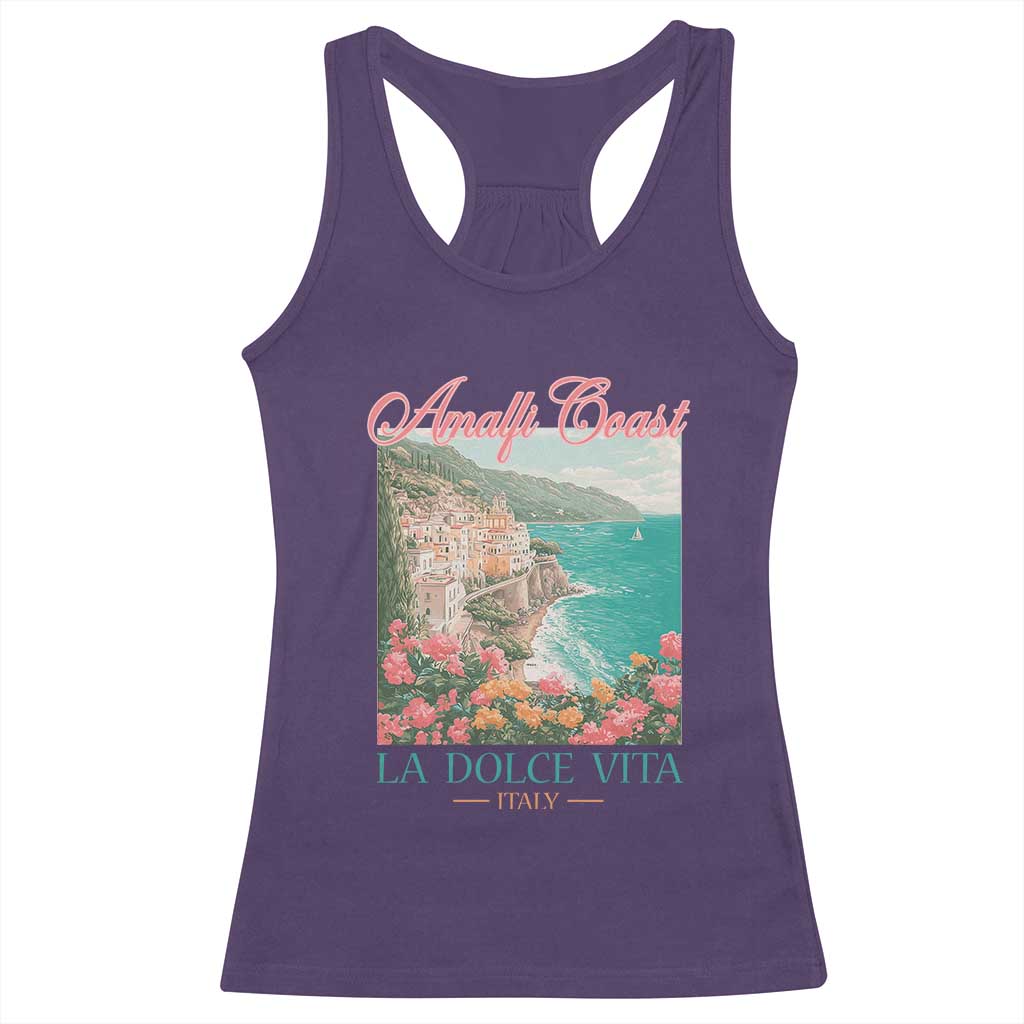 Amalfi Coast Italy Travel Trip Racerback Tank Top La Dolce Vita Mediterranean Sea TS11 Purple Print Your Wear