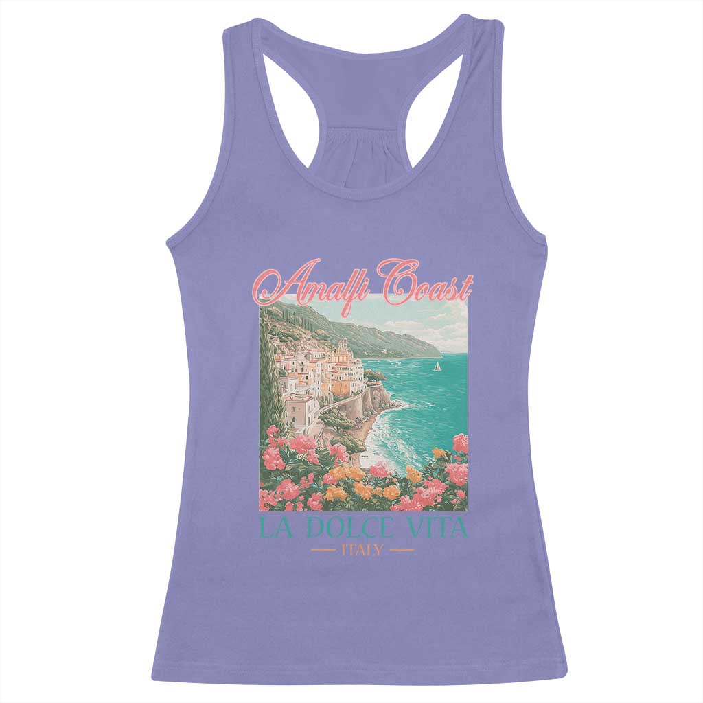 Amalfi Coast Italy Travel Trip Racerback Tank Top La Dolce Vita Mediterranean Sea TS11 Violet Print Your Wear