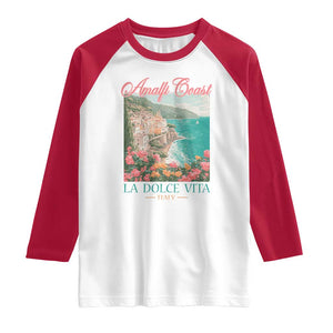 Amalfi Coast Italy Travel Trip Raglan Shirt La Dolce Vita Mediterranean Sea TS11 White Red Print Your Wear