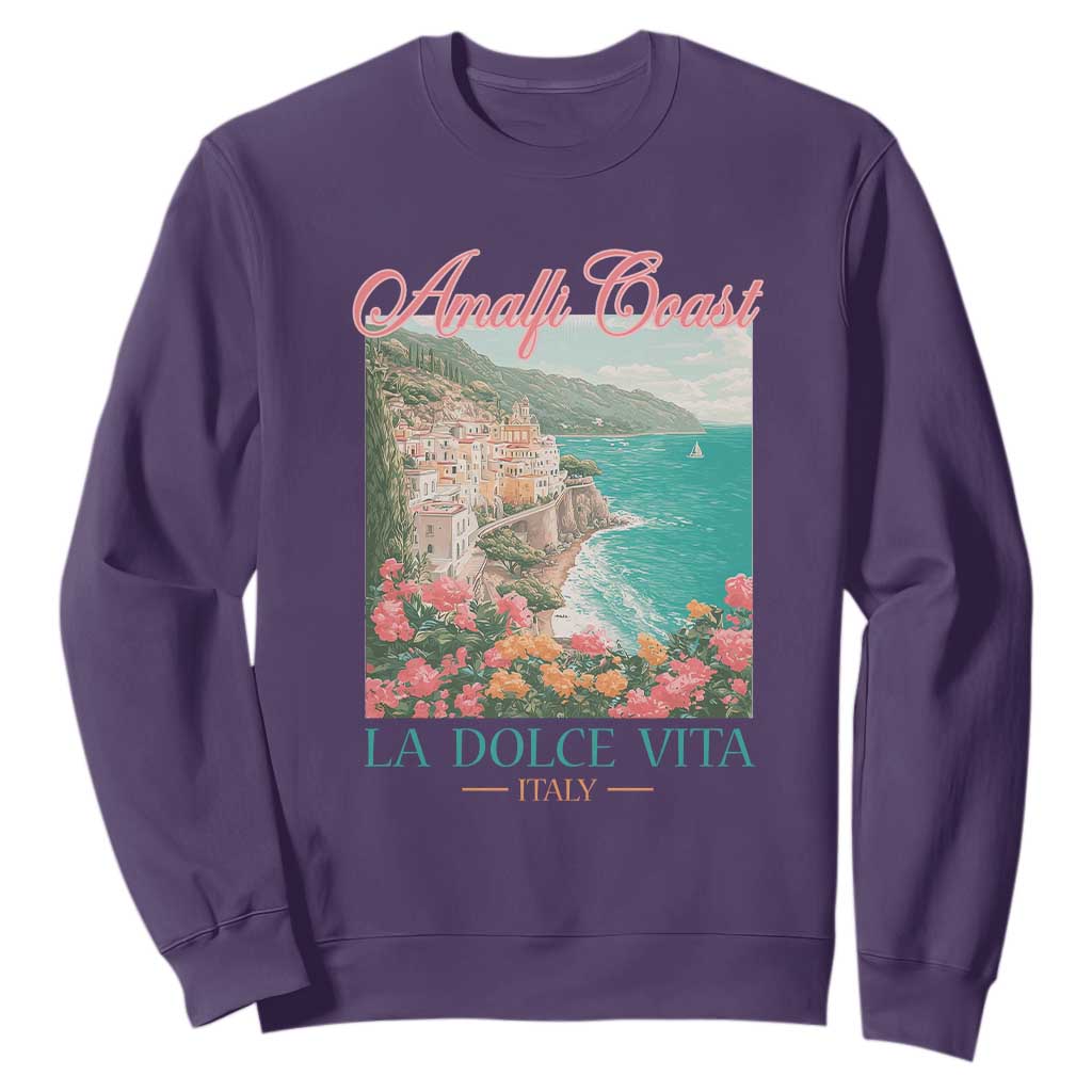 Amalfi Coast Italy Travel Trip Sweatshirt La Dolce Vita Mediterranean Sea TS11 Purple Print Your Wear