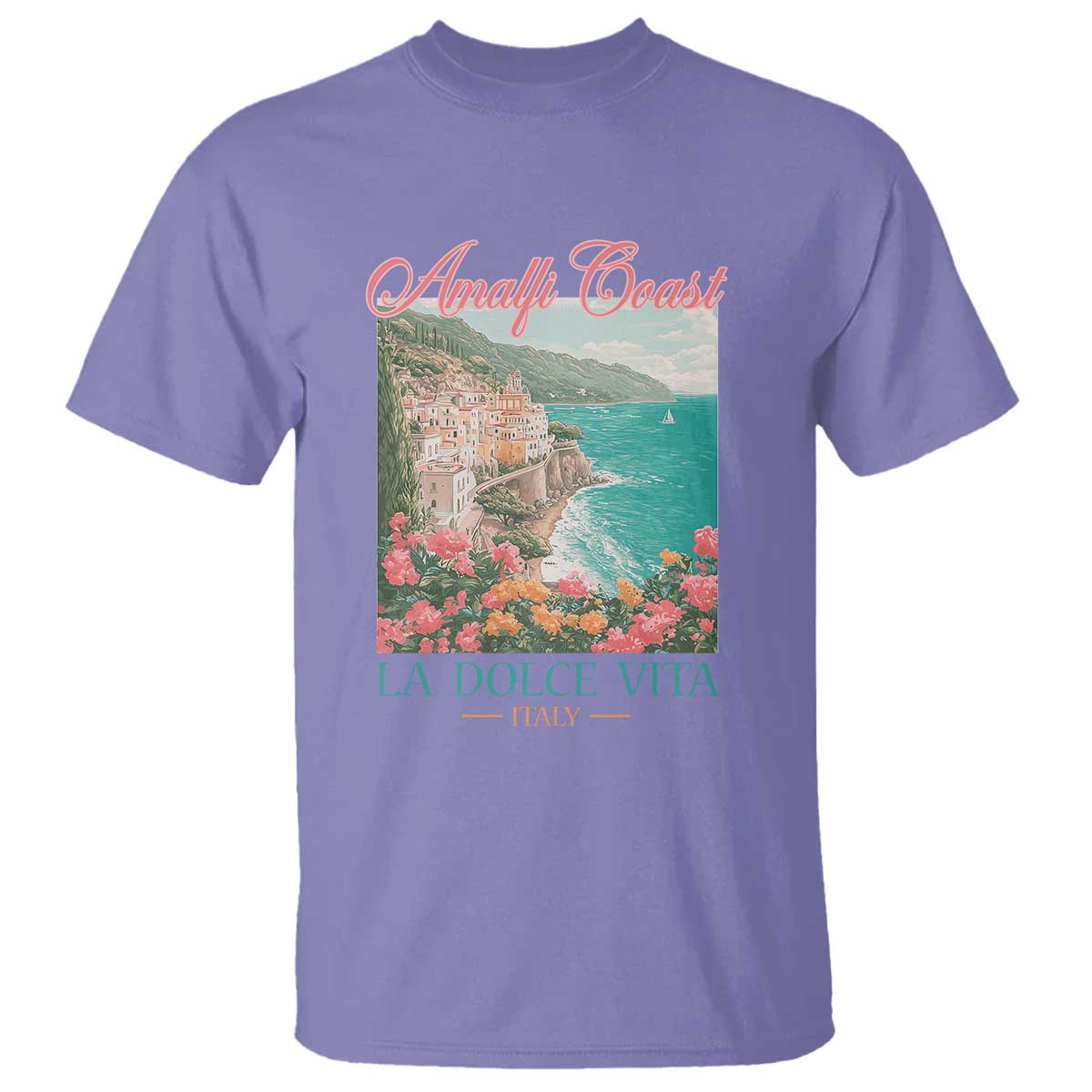 Amalfi Coast Italy Travel Trip T Shirt La Dolce Vita Mediterranean Sea TS11 Violet Print Your Wear