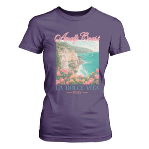 Amalfi Coast Italy Travel Trip T Shirt For Women La Dolce Vita Mediterranean Sea TS11 Purple Print Your Wear