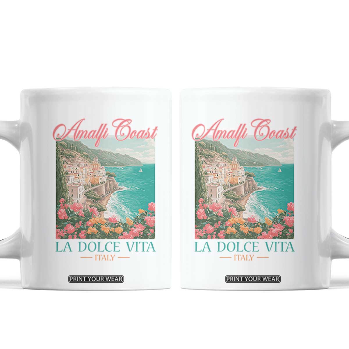 Amalfi Coast Italy Travel Trip Coffee Mug La Dolce Vita Mediterranean Sea TS11 White Print Your Wear