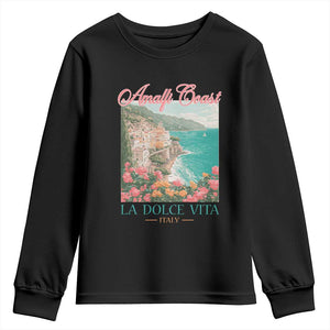 Amalfi Coast Italy Travel Trip Youth Sweatshirt La Dolce Vita Mediterranean Sea TS11 Black Print Your Wear
