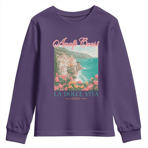 Amalfi Coast Italy Travel Trip Youth Sweatshirt La Dolce Vita Mediterranean Sea TS11 Purple Print Your Wear