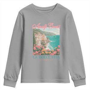 Amalfi Coast Italy Travel Trip Youth Sweatshirt La Dolce Vita Mediterranean Sea TS11 Sport Gray Print Your Wear