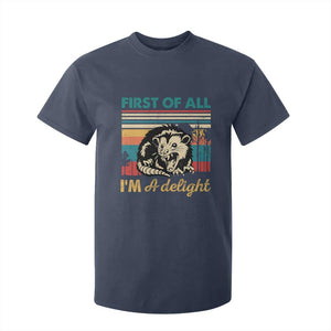 Funny First Of All I Am A Delight T Shirt For Kid Retro Angry Opossum TS11 Navy Print Your Wear