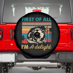 Funny First Of All I Am A Delight Spare Tire Cover Retro Angry Opossum TS11 Black Print Your Wear
