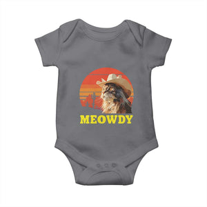 Funny Meowdy Baby Onesie Country Music Western Cowboy Cat TS11 Charcoal Print Your Wear