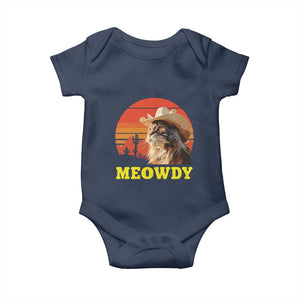 Funny Meowdy Baby Onesie Country Music Western Cowboy Cat TS11 Navy Print Your Wear