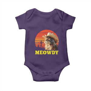 Funny Meowdy Baby Onesie Country Music Western Cowboy Cat TS11 Purple Print Your Wear