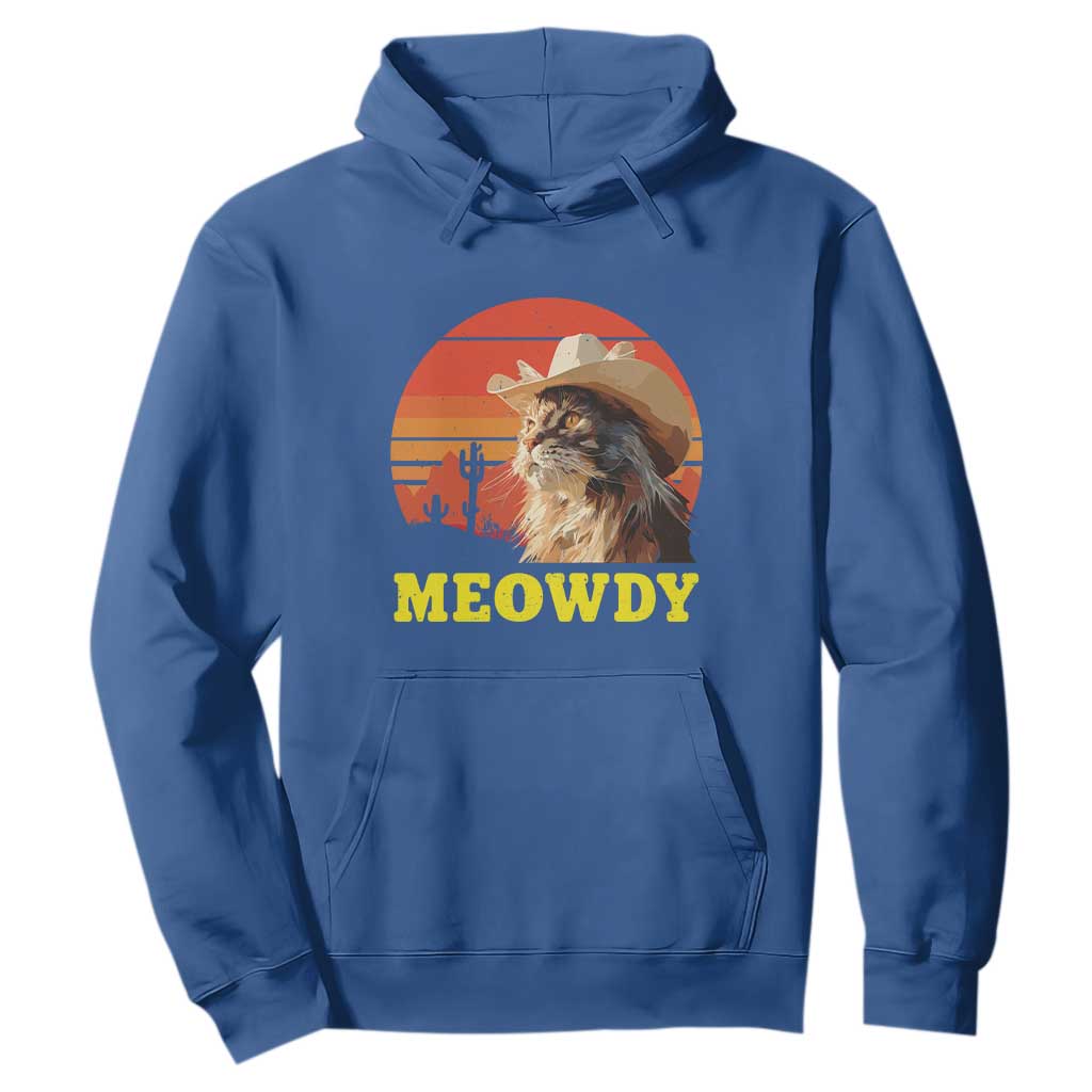 Funny Meowdy Hoodie Country Music Western Cowboy Cat TS11 Royal Blue Print Your Wear