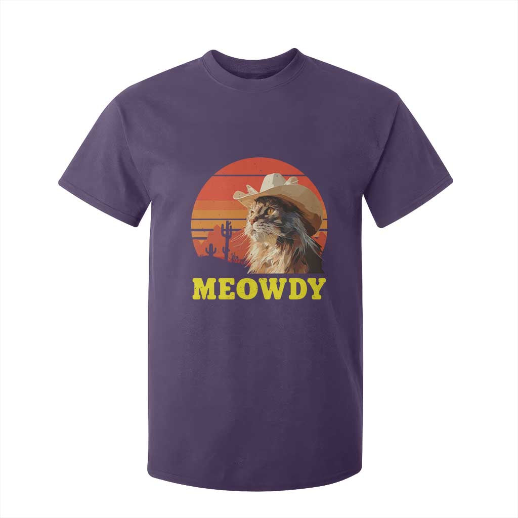 Funny Meowdy T Shirt For Kid Country Music Western Cowboy Cat TS11 Purple Print Your Wear