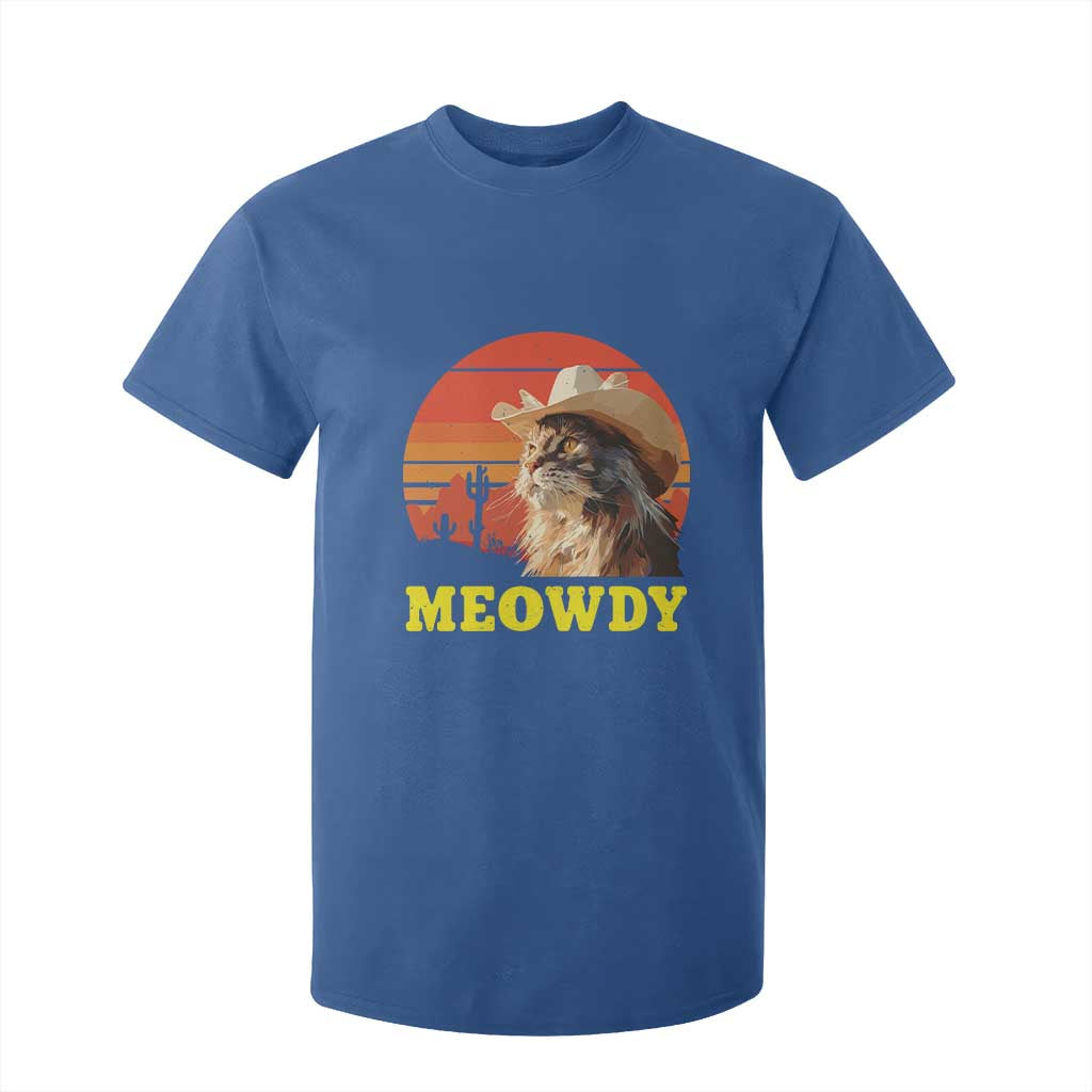 Funny Meowdy T Shirt For Kid Country Music Western Cowboy Cat TS11 Royal Blue Print Your Wear