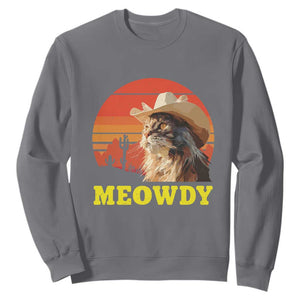 Funny Meowdy Sweatshirt Country Music Western Cowboy Cat TS11 Charcoal Print Your Wear