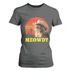 Funny Meowdy T Shirt For Women Country Music Western Cowboy Cat TS11 Dark Heather Print Your Wear