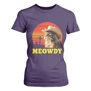 Funny Meowdy T Shirt For Women Country Music Western Cowboy Cat TS11 Purple Print Your Wear