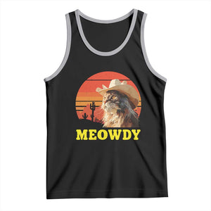 Funny Meowdy Tank Top Country Music Western Cowboy Cat TS11 Black Athletic Heather Print Your Wear