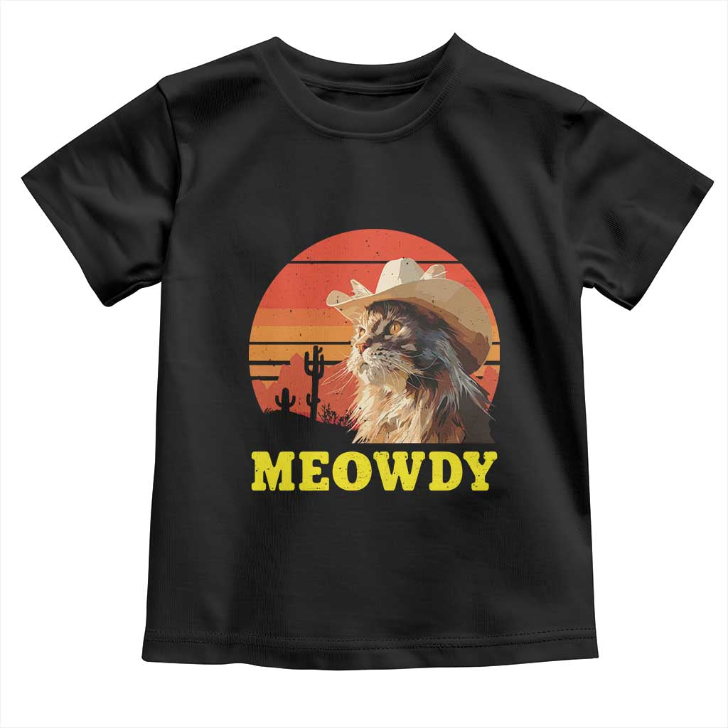 Funny Meowdy Toddler T Shirt Country Music Western Cowboy Cat TS11 Black Print Your Wear