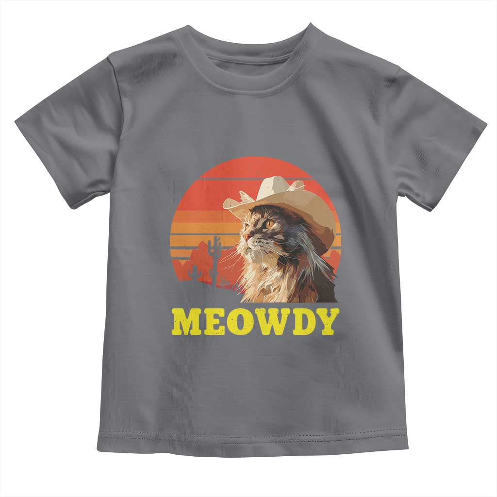 Funny Meowdy Toddler T Shirt Country Music Western Cowboy Cat TS11 Charcoal Print Your Wear