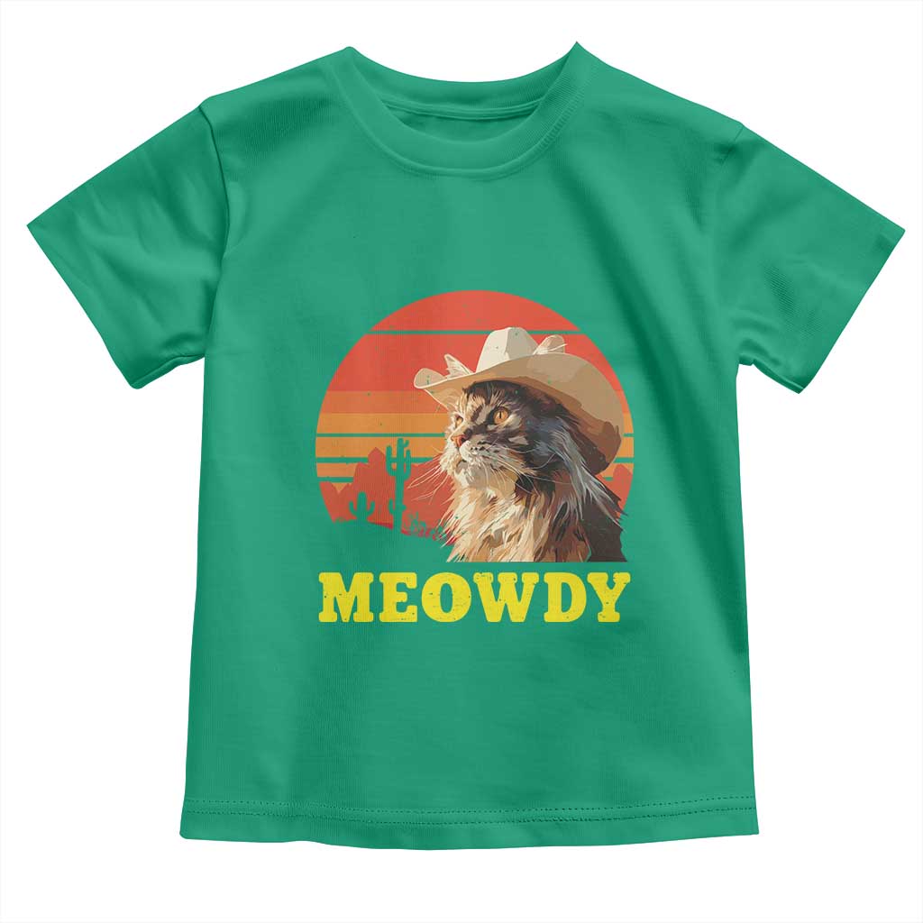 Funny Meowdy Toddler T Shirt Country Music Western Cowboy Cat TS11 Irish Green Print Your Wear