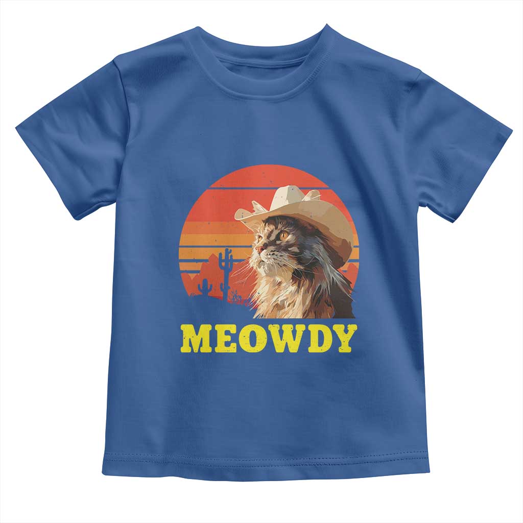 Funny Meowdy Toddler T Shirt Country Music Western Cowboy Cat TS11 Royal Blue Print Your Wear