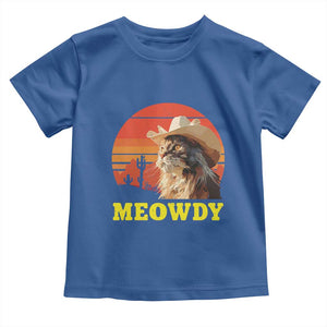 Funny Meowdy Toddler T Shirt Country Music Western Cowboy Cat TS11 Royal Blue Print Your Wear
