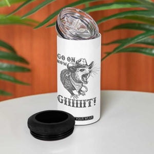 Funny Cowboy Opossum 4 in 1 Can Cooler Tumbler Go On Now Git Western Country Opossum TS11 Print Your Wear
