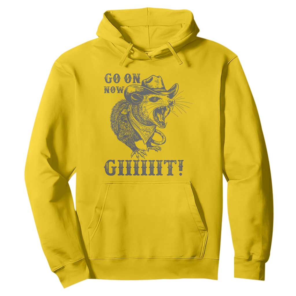 Funny Cowboy Opossum Hoodie Go On Now Git Western Country Opossum TS11 Daisy Print Your Wear