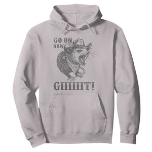 Funny Cowboy Opossum Hoodie Go On Now Git Western Country Opossum TS11 Ice Gray Print Your Wear