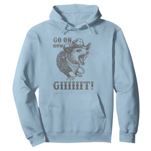 Funny Cowboy Opossum Hoodie Go On Now Git Western Country Opossum TS11 Light Blue Print Your Wear