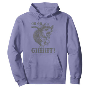 Funny Cowboy Opossum Hoodie Go On Now Git Western Country Opossum TS11 Violet Print Your Wear