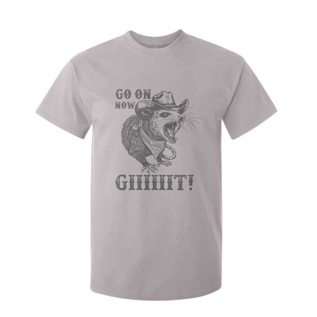 Funny Cowboy Opossum T Shirt For Kid Go On Now Git Western Country Opossum TS11 Ice Gray Print Your Wear