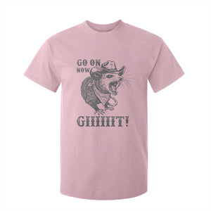 Funny Cowboy Opossum T Shirt For Kid Go On Now Git Western Country Opossum TS11 Light Pink Print Your Wear