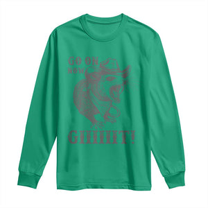 Funny Cowboy Opossum Long Sleeve Shirt Go On Now Git Western Country Opossum TS11 Irish Green Print Your Wear