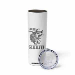 Funny Cowboy Opossum Skinny Tumbler Go On Now Git Western Country Opossum TS11 Print Your Wear
