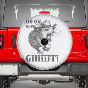 Funny Cowboy Opossum Spare Tire Cover Go On Now Git Western Country Opossum TS11 White Print Your Wear
