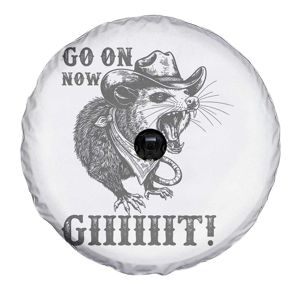 Funny Cowboy Opossum Spare Tire Cover Go On Now Git Western Country Opossum TS11 Print Your Wear
