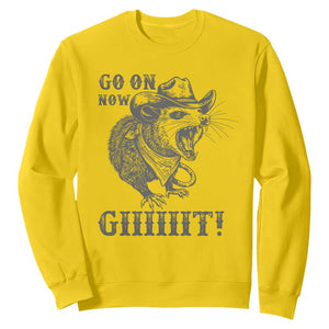 Funny Cowboy Opossum Sweatshirt Go On Now Git Western Country Opossum TS11 Daisy Print Your Wear