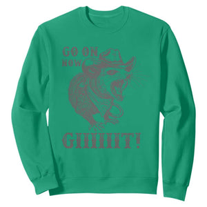 Funny Cowboy Opossum Sweatshirt Go On Now Git Western Country Opossum TS11 Irish Green Print Your Wear