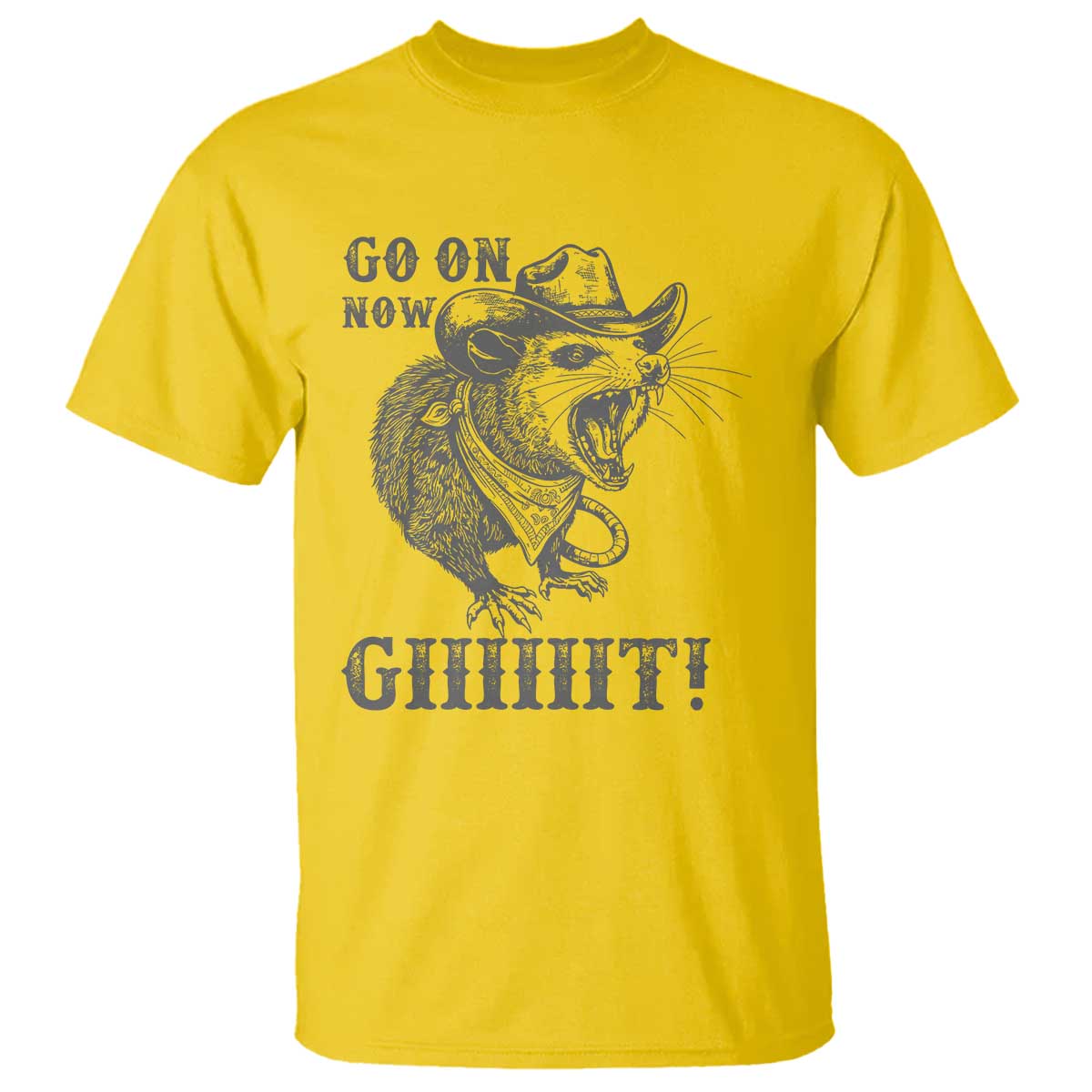 Funny Cowboy Opossum T Shirt Go On Now Git Western Country Opossum TS11 Daisy Print Your Wear
