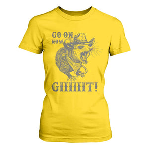 Funny Cowboy Opossum T Shirt For Women Go On Now Git Western Country Opossum TS11 Daisy Print Your Wear