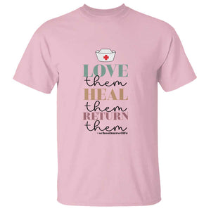 School Nurse T Shirt Love Heal Return Them Nursing Cap TS11 Light Pink Print Your Wear